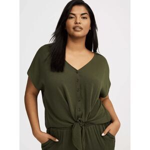 Torrid Dolman Tie-Front Top